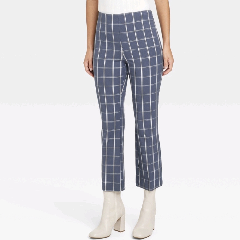 NWT Women's Cropped Kick FlarePull-On Pants A New Day Navy 14